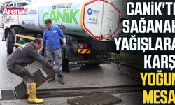 Canik'te sağanak yağışlara karşı yoğun mesai