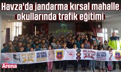 Havza'da jandarma kırsal mahalle okullarında trafik eğitimi