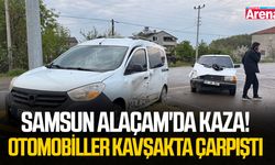 Samsun Alaçam'da kaza! Otomobiller kavşakta çarpıştı