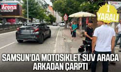 Samsun'da motosiklet SUV araca arkadan çarptı