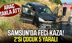 Samsun'da feci kaza: Araç takla attı!