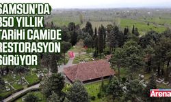 Samsun'da 850 yıllık tarihi camide restorasyon sürüyor
