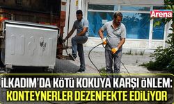 İlkadım’da konteynerler hijyen için düzenli olarak yıkanıyor