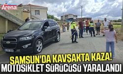Samsun'da kavşakta kaza! Motosiklet sürücüsü yaralandı