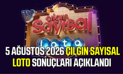 5 Ağustos 2026 Çılgın Sayısal Loto sonuçları belli oldu