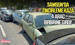 Samsun'da zincirleme kaza 4 araç birbirine girdi