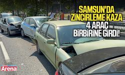 Samsun'da zincirleme kaza 4 araç birbirine girdi