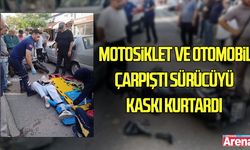 Samsun’da motosiklet ve otomobil çarpıştı: 17 yaşındaki sürücüyü kaskı kurtardı