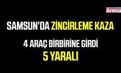 Atakum'da 4 araç birbirine girdi: 5 yaralı