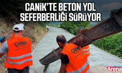 Canik’te beton yol seferberliği sürüyor