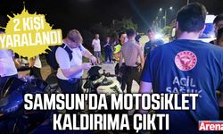 Samsun'da motosiklet kaldırıma çıktı: 2 kişi yaralandı
