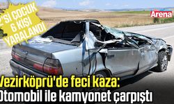 Vezirköprü'de feci kaza: Otomobil ile kamyonet çarpıştı