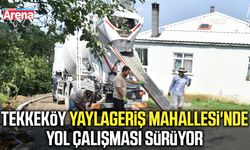 Tekkeköy Yaylageriş Mahallesi'nde yol çalışması sürüyor