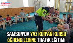 Samsun'da yaz Kur'an kursu öğrencilerine trafik eğitimi