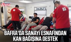 Bafra'da sanayi esnafı hayat kurtarmak için kan verdi