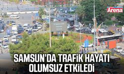 Samsun’da trafik hayatı olumsuz etkiledi