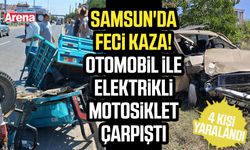 Samsun'da otomobil ile elektrikli motosiklet çarpıştı!