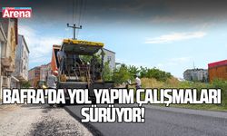 Bafra'da yol yapım çalışmaları sürüyor