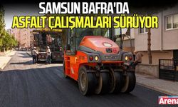 Samsun Bafra'da asfalt çalışmaları sürüyor