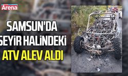 Samsun'da seyir halindeki ATV alev aldı