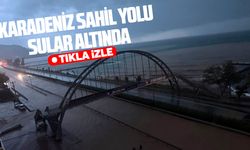 Karadeniz sahil yolu sular altında