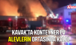 Kavak'ta konteyner evde yangın çıktı