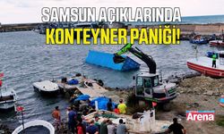 Samsun açıklarında denizde sürüklenen konteyner bulundu