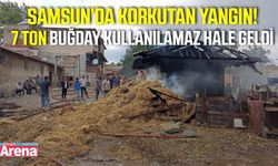 Havza'da ambar yangını! Tonlarca buğday ve saman kül oldu