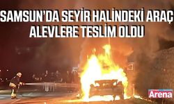 Samsun’da seyir halindeki otomobil alev topuna döndü