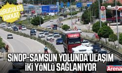 Sinop-Samsun yolunda dikkat! Ulaşım iki yönlü sağlanıyor