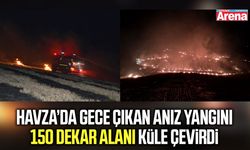Havza’da gece çıkan anız yangını 150 dekar alanı küle çevirdi