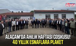 Alaçam'da Ahilik Haftası coşkusu! 40 yıllık esnaflara plaket