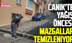 Canik'te sağanak yağış öncesi mazgallar temizleniyor