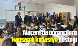 Alaçam'da öğrencilere kapsamlı kırtasiye desteği
