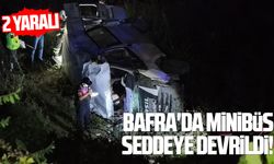 Bafra'da minibüsün devrilmesi sonucu 2 kişi yaralandı