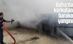 Bafra'da korkutan baraka yangını
