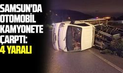 Samsun'da otomobil kamyonete çarptı