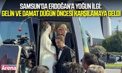 Samsun’da düğün öncesi sürpriz buluşma! Gelin ve damat Erdoğan’la görüştü