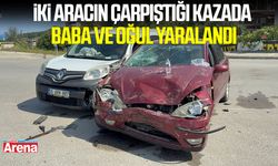 Samsun'da iki aracın çarpıştığı kazada baba ve oğul yaralandı