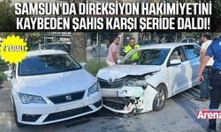 Samsun’da kontrolden çıkan otomobil karşı şeride daldı: 2 yaralı