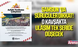 Samsun’da yol çalışması: Atatürk Bulvarın'da Asfalt çalışması