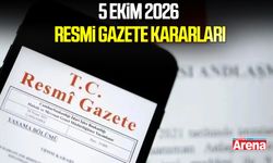5 Ekim 2026 Resmi Gazete kararları