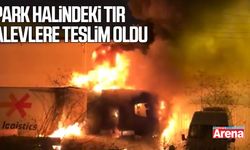 Samsun'da park halindeki tır alevlere teslim oldu