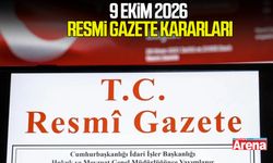 9 Ekim 2026 Resmi Gazete kararları