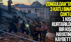 Zonguldak’ta 3 katlı bina çöktü!