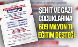 Şehit ve Gazi çocuklarına 609 milyon TL eğitim desteği