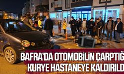 Bafra’da otomobilin çarptığı kurye hastaneye kaldırıldı