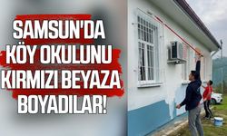 Samsun'da köy okulunu kırmızı beyaza boyadılar!