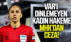 VAR'ı dinlemeyen kadın hakeme ceza!