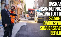 Başkan İhsan Kurnaz sözünü tuttu! Saadet Caddesi’ne sıcak asfalt serildi